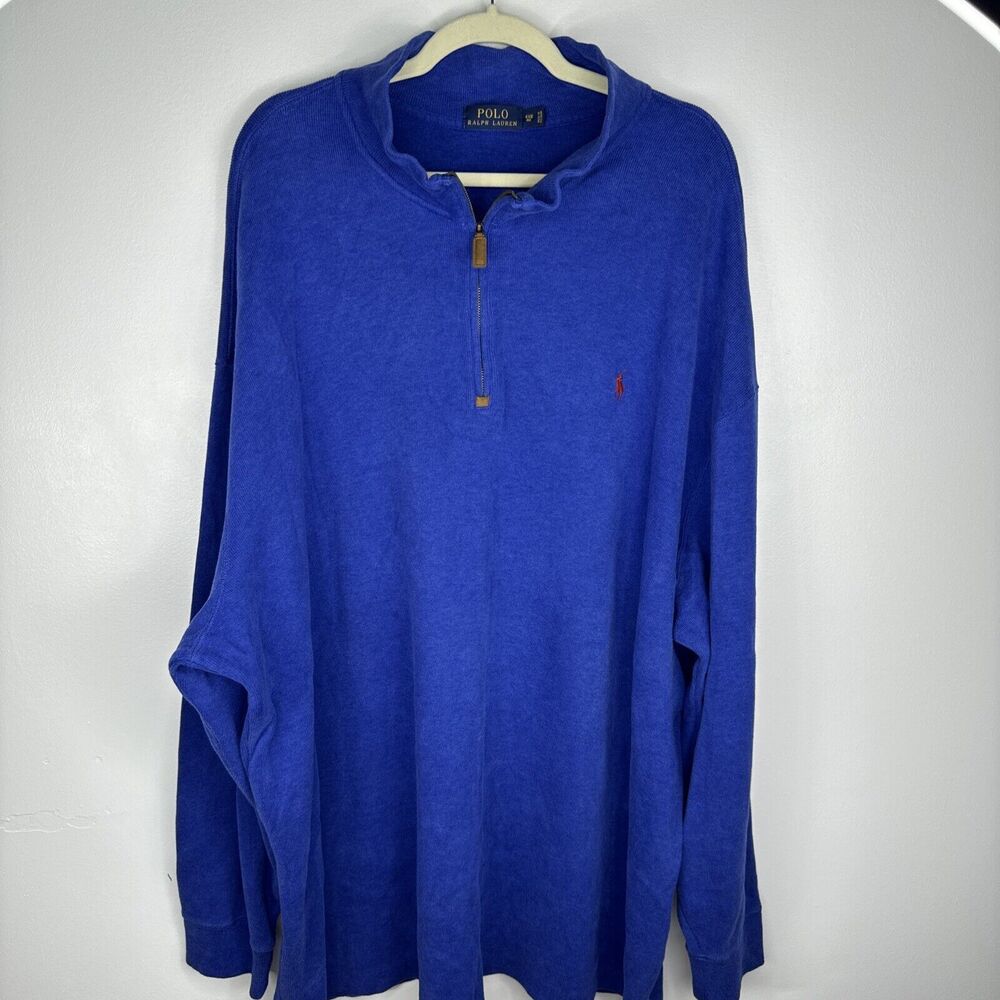 Polo Ralph Lauren Pullover Sweater Men’s 4XB Big Blue Red Pony Logo